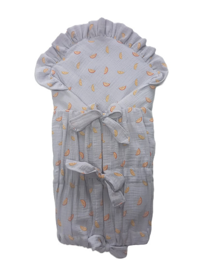 GAJI / Zavinovačka mušelín fodra - sivá s melónom