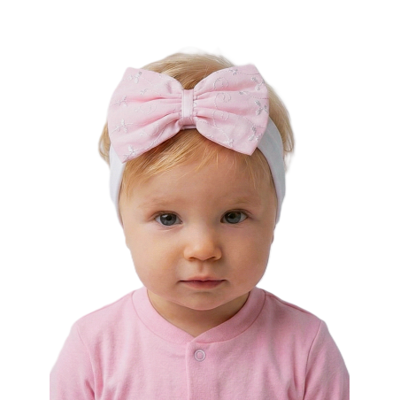 GAJI / Čelenka s mašľou z madeiry - ružová