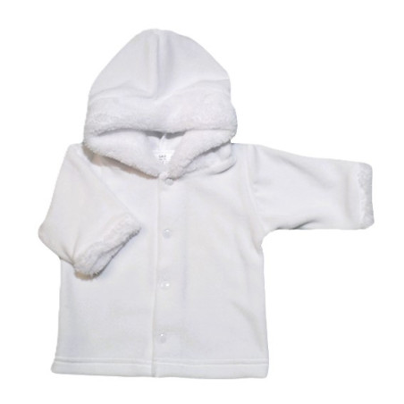GAJI / Bunda s kapucňou zamat - biela