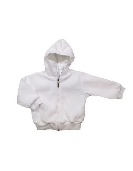 GAJI / Bunda s kapucňou flis - biela