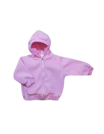 GAJI / Bunda s kapucňou flis - ružová