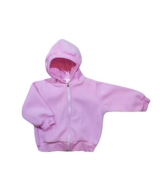 GAJI / Bunda s kapucňou flis - ružová