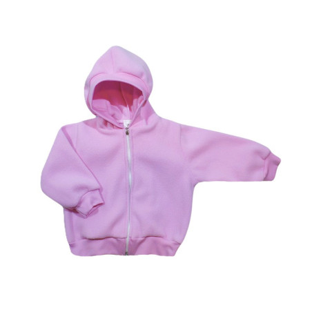 GAJI / Bunda s kapucňou flis - ružová