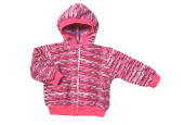 GAJI / Bunda s kapucňou flis - ružový  melír
