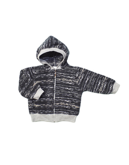 GAJI / Bunda s kapucňou flis - sivý  melír