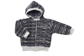 GAJI / Bunda s kapucňou flis - sivý  melír