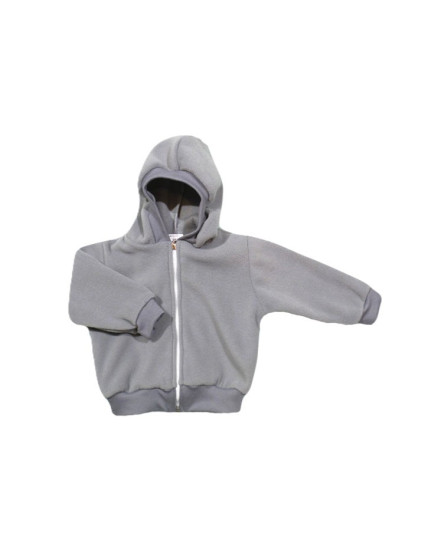 GAJI / Bunda s kapucňou flis - sivá