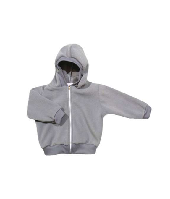 GAJI / Bunda s kapucňou flis - sivá