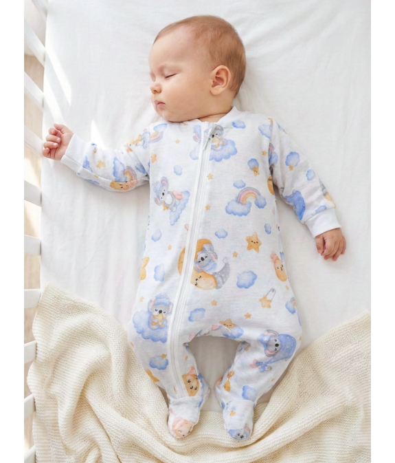 GAJI / Pyžamo overal s nožkou flanel - vzor1