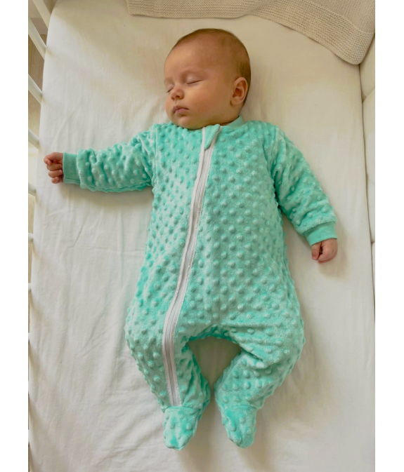 GAJI / Overal s nôžkou minky - zelená