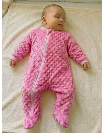 GAJI / Overal s nôžkou minky - ružová