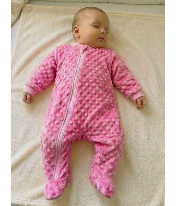 GAJI / Overal s nôžkou minky - ružová