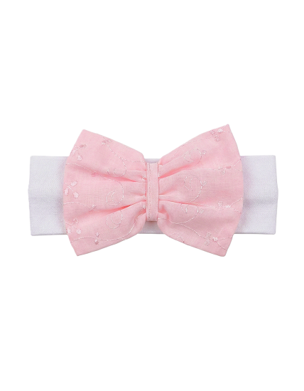 GAJI / Čelenka s mašľou z madeiry - ružová