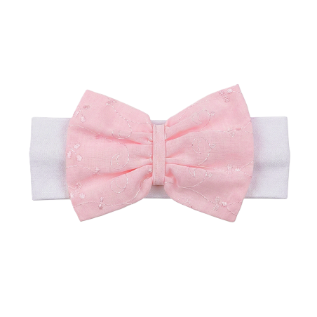 GAJI / Čelenka s mašľou z madeiry - ružová