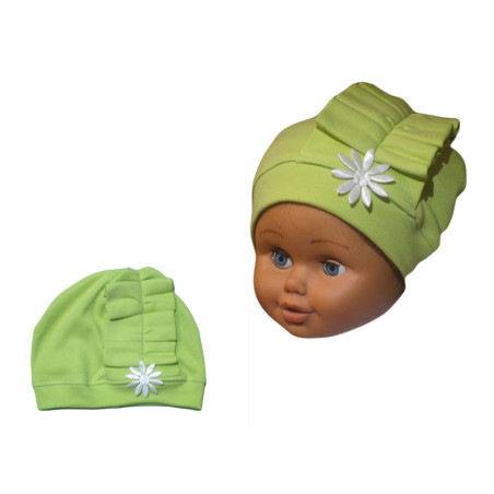 Čiapka s volánom - pistáciová /v.86/