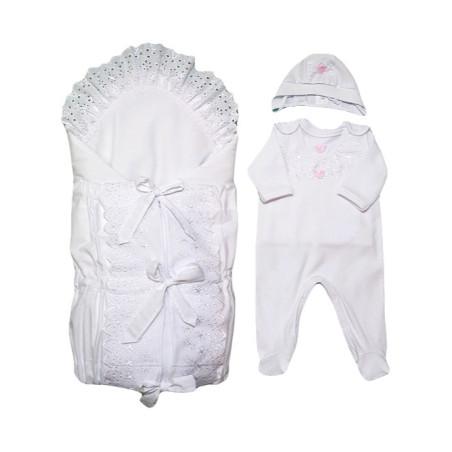 GAJI / 4 dielna súprava  - zdobená ružovou