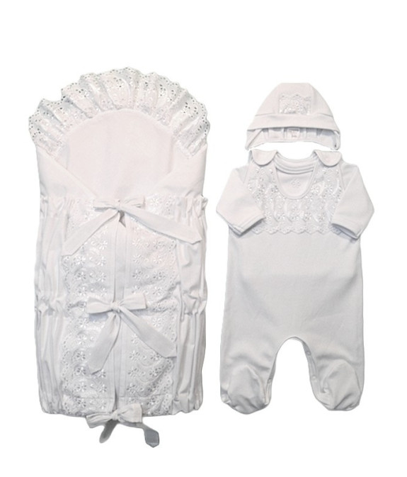 GAJI / 4 dielna súprava  - zdobená bielou