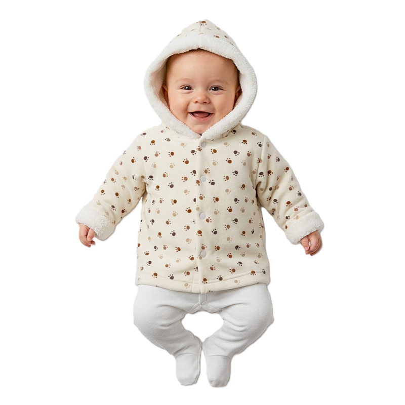 GAJI / Bunda s kapucňou zamat - labka