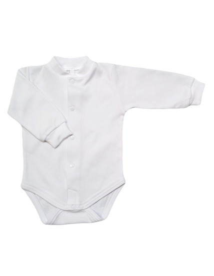 GAJI / Body dlhý rukáv predné zapínanie obojlíc - biela