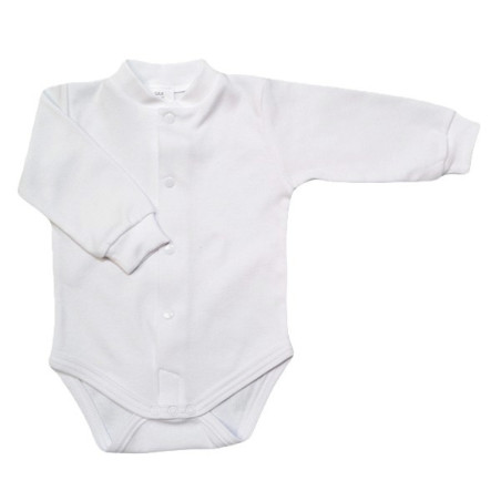 GAJI / Body dlhý rukáv predné zapínanie obojlíc - biela