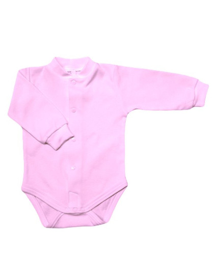 GAJI / Body dlhý rukáv predné zapínanie obojlíc - sv.ružová