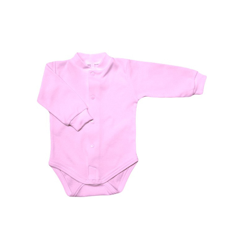 GAJI / Body dlhý rukáv predné zapínanie obojlíc - sv.ružová