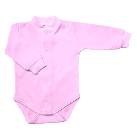 GAJI / Body dlhý rukáv predné zapínanie obojlíc - sv.ružová