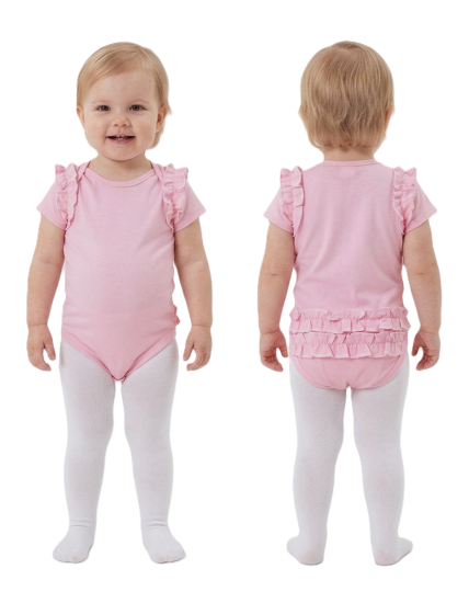 GAJI / Body s volánmi krátky rukáv - ružová