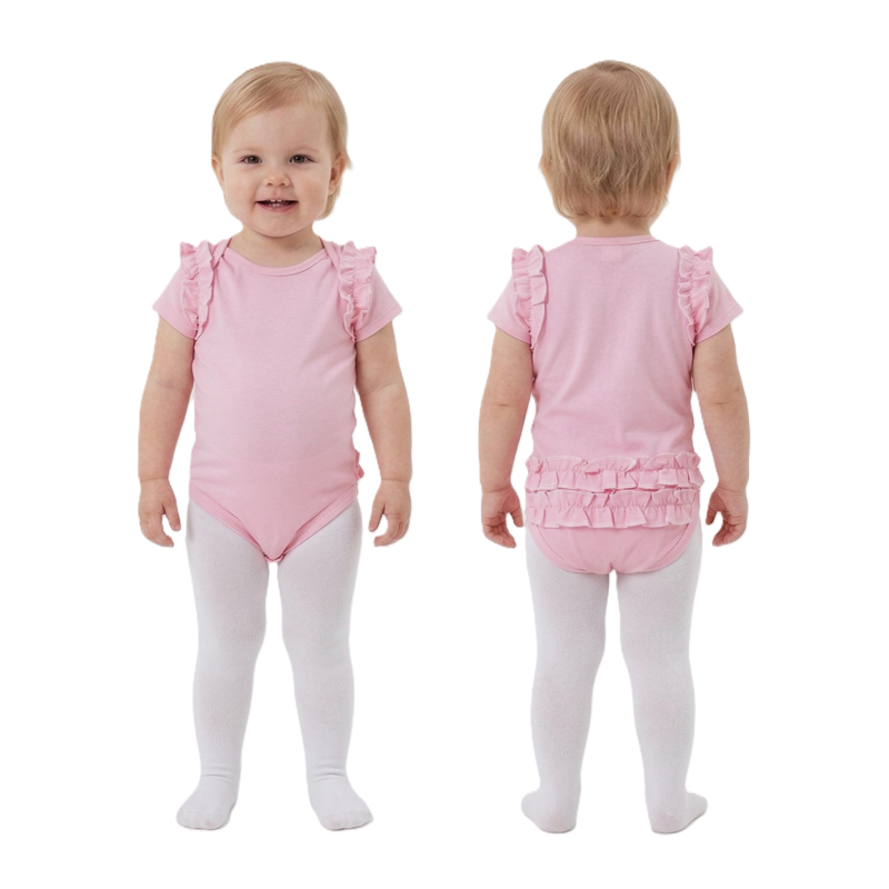 GAJI / Body s volánmi krátky rukáv - ružová