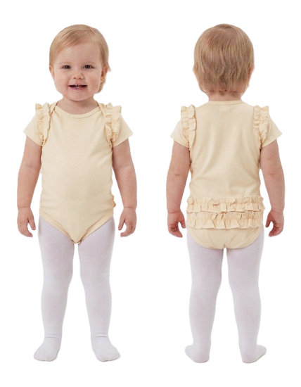 GAJI / Body s volánmi krátky rukáv - maslová