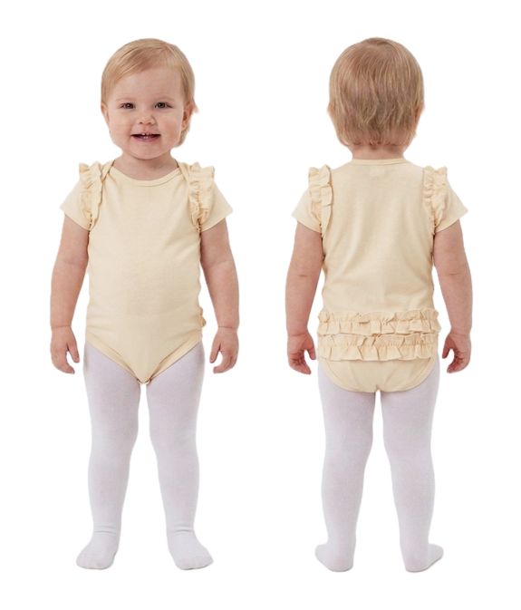 GAJI / Body s volánmi krátky rukáv - maslová