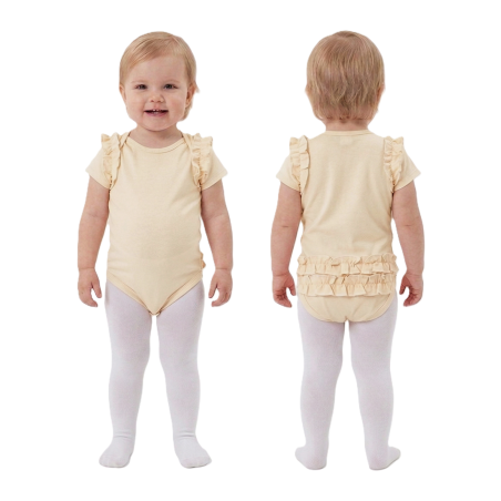 GAJI / Body s volánmi krátky rukáv - maslová