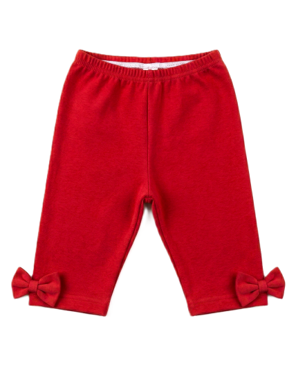 GAJI / Capri legíny s mašľami - červená