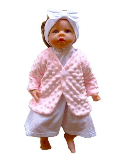 GAJI / Bolerko futrované predĺžené minky - biela