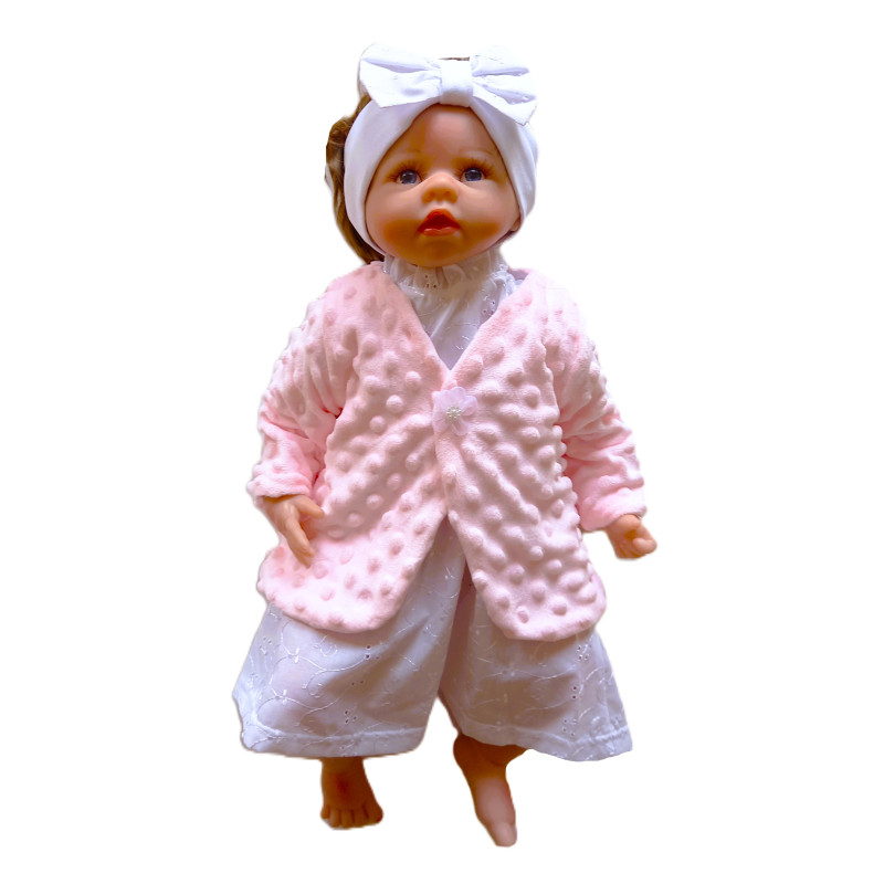 GAJI / Bolerko futrované predĺžené minky - ružová