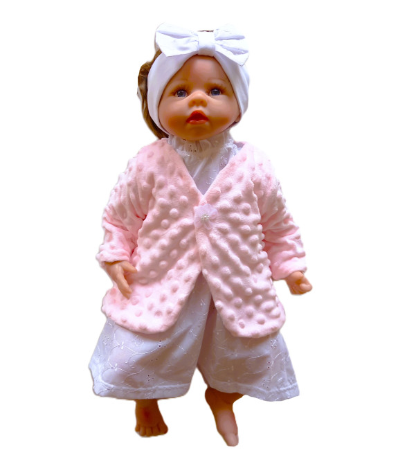 GAJI / Bolerko futrované predĺžené minky - biela