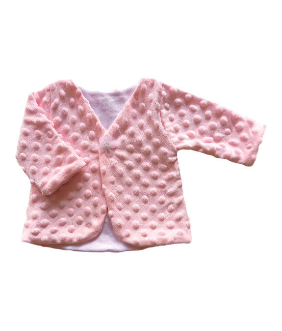 GAJI / Bolerko futrované predĺžené minky - ružová