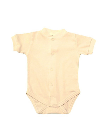 GAJI / Body krátky rukáv predné zapínanie obojlíc - maslová