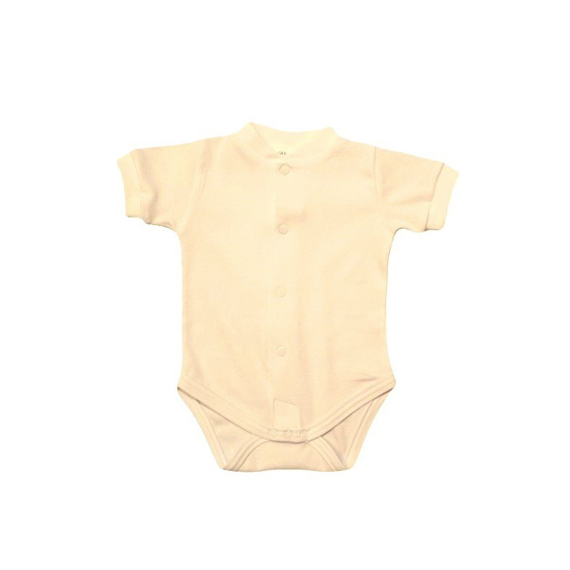 GAJI / Body krátky rukáv predné zapínanie obojlíc - maslová