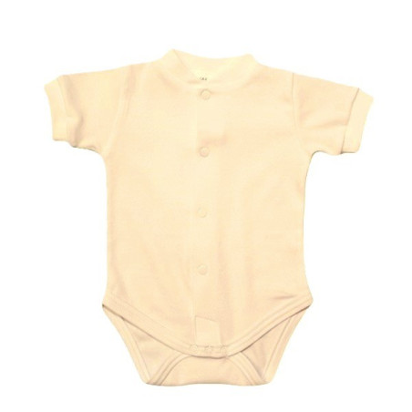 GAJI / Body krátky rukáv predné zapínanie obojlíc - maslová