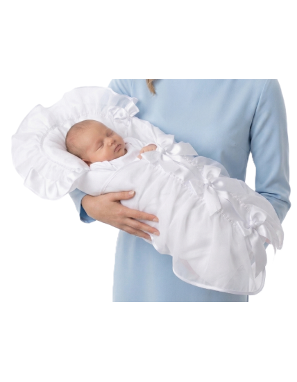 GAJI / Zavinovačka 10cm lemovaná 2xfodra + volán + náplň - biela