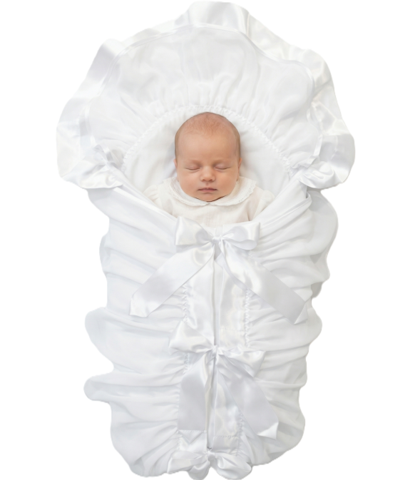 GAJI / Zavinovačka 10cm lemovaná 2xfodra + volán + náplň - biela