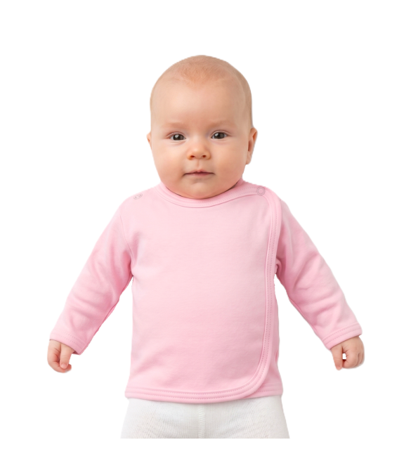 GAJI / Košieľka kojenecká prekladaná - ružová