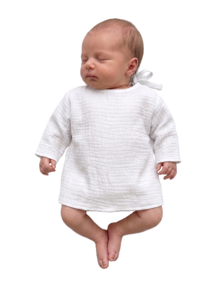 GAJI / Košieľka kojenecká mušelín - snehobiela