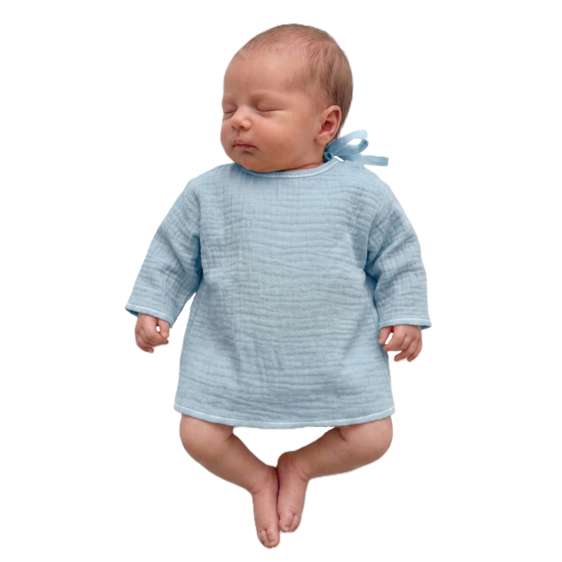 GAJI / Košieľka kojenecká mušelín - sv.modrá