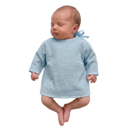 GAJI / Košieľka kojenecká mušelín - sv.modrá