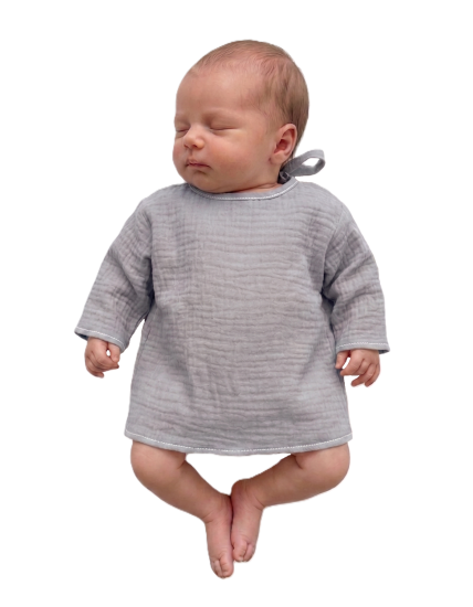 GAJI / Košieľka kojenecká mušelín - sivá