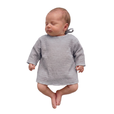 GAJI / Košieľka kojenecká mušelín - sivá