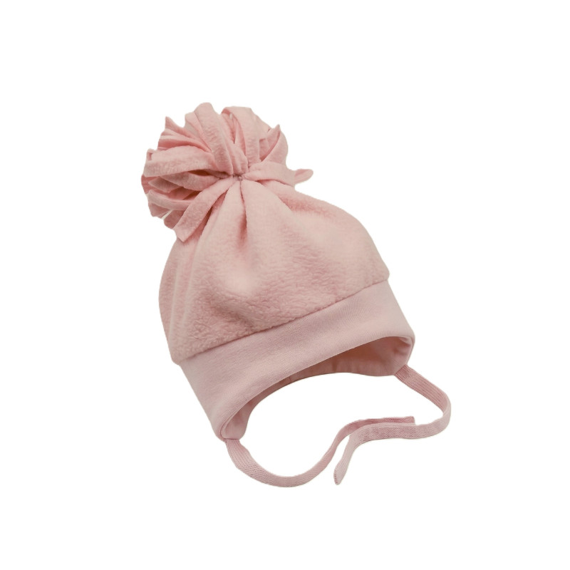 GAJI / Čiapka so strapcami flis - pudrová