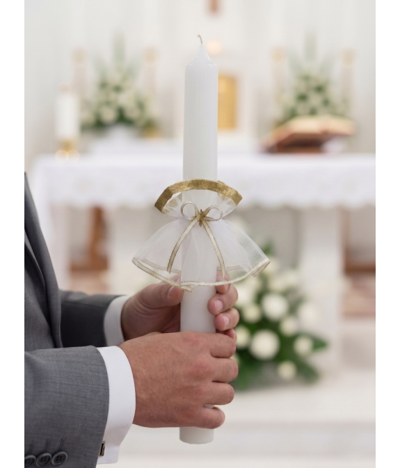 GAJI / Ozdoba sviečky na krst - zlatá